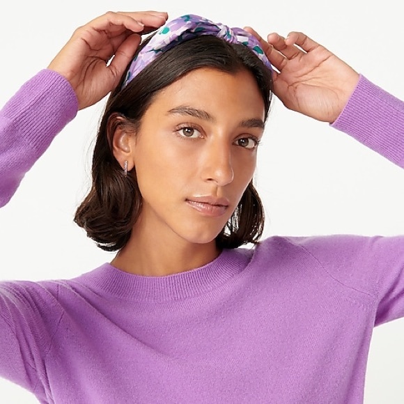 J. Crew Bow headband in Ratti® lilac collage print - Picture 3 of 5